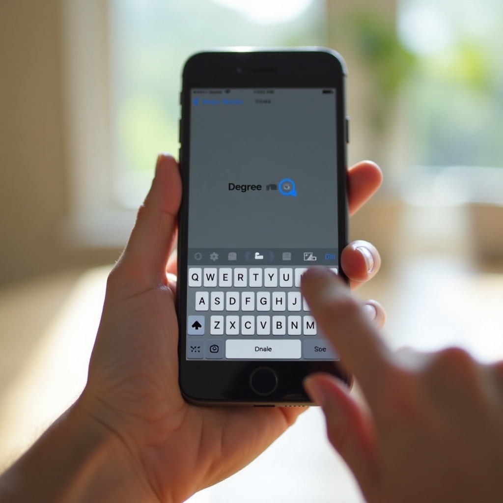 degrés sur le clavier de l'iphone